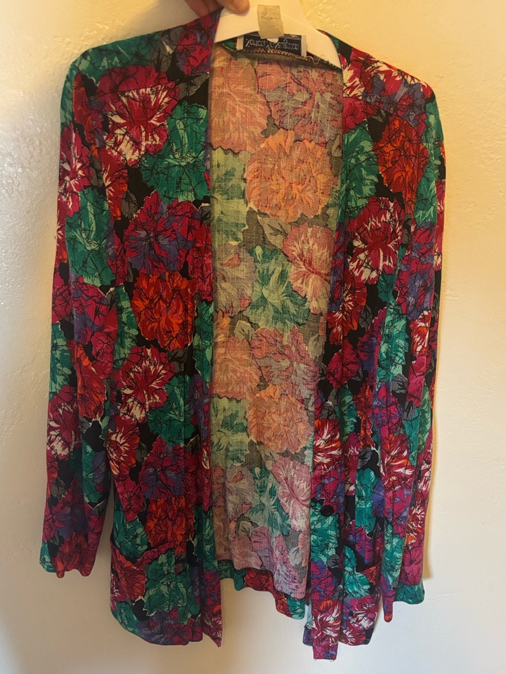 Norton McNaughton vintage floral long blazer jacket with pockets
